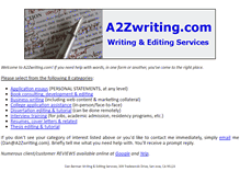 Tablet Screenshot of a2zwriting.com